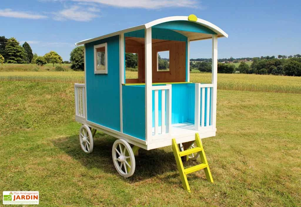 Maison Roulotte Bois Pour Enfant Carry 4 Maison Roulotte Bois Pour Enfant Carry – Image 2