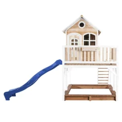 Axi Maisonnette Pour Enfant En Bois De Hemlock Liam 1 -Jardelix Soldes Magasin maisonnette bois liam marron blanc bleu