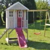 Aire De Jeux En Bois Avec Portique Balançoire Et Toboggan Alpaka -Jardelix Soldes Magasin maisonnette bois portique balancoire toboggan alpaka