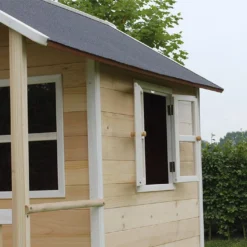 EXIT TOYS Maisonnette Enfant En Bois De Cèdre Avec Toboggan Loft 500 (3 Coloris) -Jardelix Soldes Magasin maisonnette enfant bois cedre loft 500 3 coloris 2