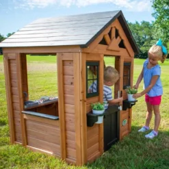 Maisonnette Pour Enfant En Bois De Cèdre Sweetwater -Jardelix Soldes Magasin maisonnette enfant bois cedre sweetwater 2