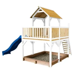Axi Maisonnette Pour Enfant En Bois De Hemlock + Toboggan Atka -Jardelix Soldes Magasin maisonnette enfant bois hemlock toboggan atka 2