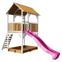 Axi Maisonnette Pour Enfant En Bois De Hemlock + Toboggan Pumba -Jardelix Soldes Magasin maisonnette enfant bois hemlock toboggan pumba 2