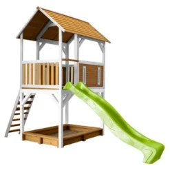 Axi Maisonnette Pour Enfant En Bois De Hemlock + Toboggan Pumba -Jardelix Soldes Magasin maisonnette enfant bois hemlock toboggan pumba