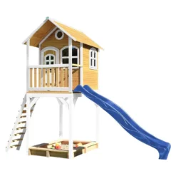 Axi Maisonnette Pour Enfant En Bois De Hemlock Avec Toboggan Romy -Jardelix Soldes Magasin maisonnette enfant bois hemlock toboggan romy 4