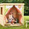 Cabane Enfant En Bois Soulet Avec Tissu Imprimé – Rideau 2 Cabane Enfant En Bois Soulet Avec Tissu Imprimé – Rideau -Jardelix Soldes Magasin maisonnette jardin bois enfant chateau soulet
