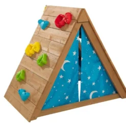 Cabane Pour Enfant Tipi En Bois Et Muret D’escalade Kidkraft