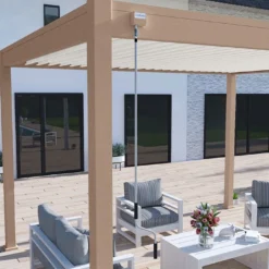 Pergola Bioclimatique Ombréa En Aluminium 3 X 4 M Autoportée - Beige Agathe -Jardelix Soldes Magasin manivelle pergola bioclimatique ombrea 15 728363