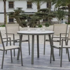 Hevea Salon De Jardin En Aluminium California Corcega – 4 Chaises