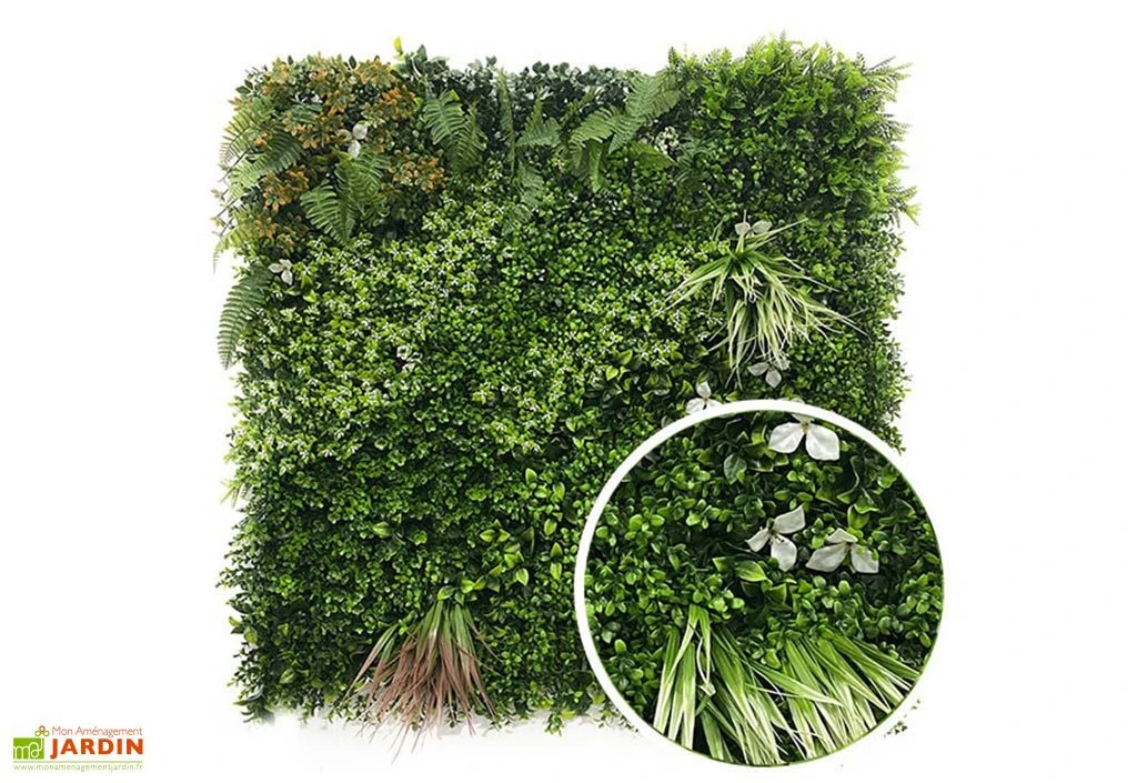 Mur Végétal D'extérieur En Polyéthylène Et Plastique 1 X 1 M – Jungle 3 Mur Végétal D'extérieur En Polyéthylène Et Plastique 1 X 1 M – Jungle