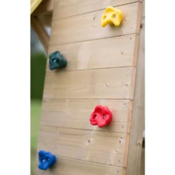 Aire De Jeux En Bois Brut Portique Balançoire Et Toboggan – 7,5 M² -Jardelix Soldes Magasin muret escalade aire jeux bois 1