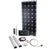 Panneau Solaire Monocristallin Portable 100W 12V - Base Camp One -Jardelix Soldes Magasin panneau solaire 100w transportable caravane 12v