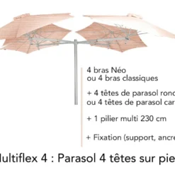 Pilier Multimâts 230 Cm Pour Composition De Parasol Paraflex 8 Pilier Multimâts 230 Cm Pour Composition De Parasol Paraflex -Jardelix Soldes Magasin parasol 4 tetes sur pied umbrosa