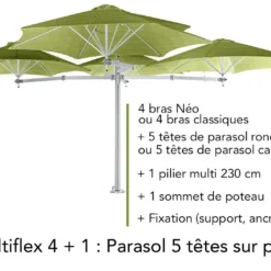 Pilier Multimâts 230 Cm Pour Composition De Parasol Paraflex 9 Pilier Multimâts 230 Cm Pour Composition De Parasol Paraflex -Jardelix Soldes Magasin parasol 5 tetes sur pied umbrosa