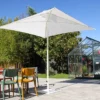 Parasol En Aluminium Laqué Et Toile En Oléfine 250 X 250 Cm - Eolo -Jardelix Soldes Magasin parasol aluminium laque eolo blanc terrasse