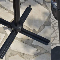 Parasol Déporté 3 Têtes 4,6 M En Aluminium Et Toile Taupe - Deporwide 13 Parasol Déporté 3 Têtes 4,6 M En Aluminium Et Toile Taupe - Deporwide -Jardelix Soldes Magasin parasol deporte aluminium grande toile taupe 460cm 5 1