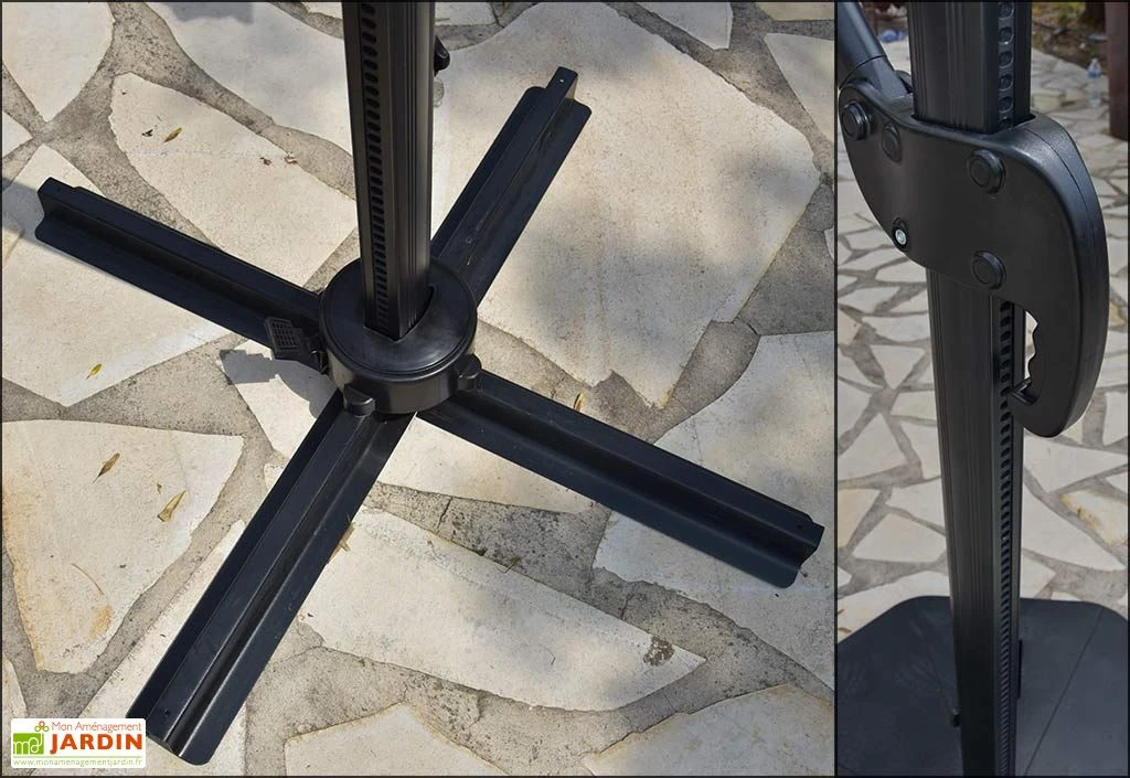 Parasol Déporté 3 Têtes 4,6 M En Aluminium Et Toile Taupe - Deporwide 8 Parasol Déporté 3 Têtes 4,6 M En Aluminium Et Toile Taupe - Deporwide – Image 6