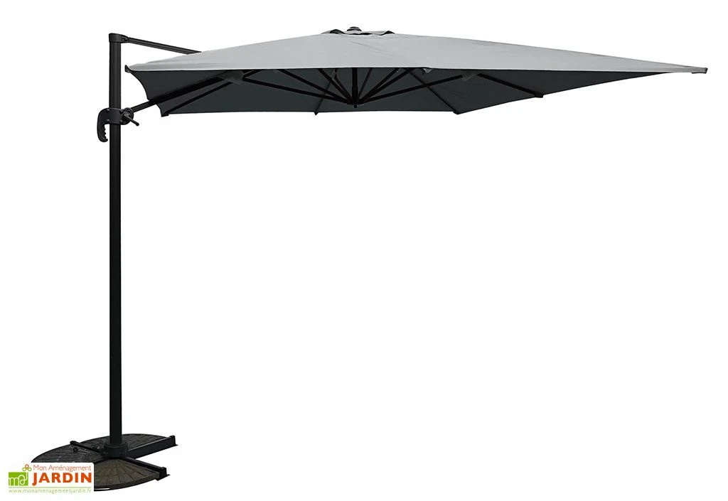 Parasol Déporté Carré En Aluminium Et Polyester 3,2 X 3,2 M 5 Parasol Déporté Carré En Aluminium Et Polyester 3,2 X 3,2 M – Image 3