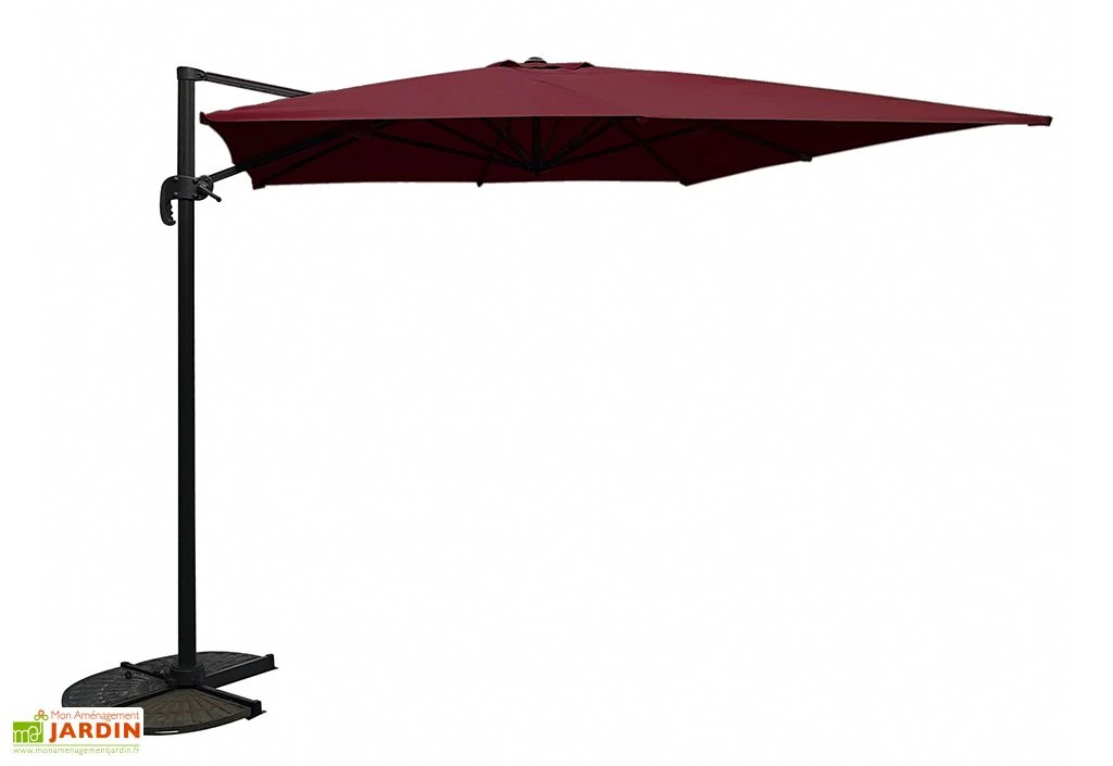 Parasol Déporté Carré En Aluminium Et Polyester 3,2 X 3,2 M 3 Parasol Déporté Carré En Aluminium Et Polyester 3,2 X 3,2 M