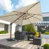 Parasol Déporté En Aluminium Et Polyester Sevilla 3 X 4 M -Jardelix Soldes Magasin parasol deporte aluminium polyester sevilla 3 4 m 1