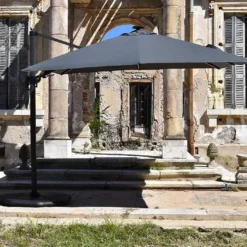 Parasol Déporté à LED En Aluminium Et Polyester Capeo 3 X 3 M -Jardelix Soldes Magasin parasol deporte led aluminium polyester capeo 3x3 m 1