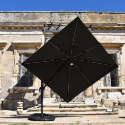 Parasol Déporté à LED En Aluminium Et Polyester Capeo 3 X 3 M -Jardelix Soldes Magasin parasol deporte led aluminium polyester capeo 3x3 m 7