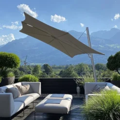 Parasol Déporté 250 Cm - Spectra Incliné Toile Sunbrella -Jardelix Soldes Magasin parasol deporte spectra carre 250cm umbrosa