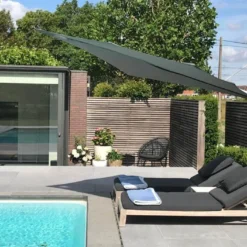 Parasol Déporté 250 Cm - Spectra Droit Toile Solidum -Jardelix Soldes Magasin parasol deporte spectra droit 250cm umbrosa