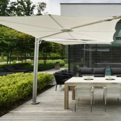 Parasol Déporté 250 Cm - Spectra Duo Toile Solidum -Jardelix Soldes Magasin parasol deporte spectra duo 250cm umbrosa