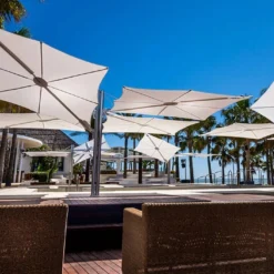 Parasol Déporté 250 Cm - Spectra Multi Toile Sunbrella -Jardelix Soldes Magasin parasol deporte spectra multi 250cm umbrosa 1 1