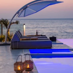 Parasol En Aluminium Aspect Feuille - Icarus Toile Sunbrella -Jardelix Soldes Magasin parasol design icarus umbrosa sunbrella 3