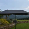 Parasol Rectangulaire 3 Têtes 4,6 M En Aluminium Et Toile Grise - Wide 2 Parasol Rectangulaire 3 Têtes 4,6 M En Aluminium Et Toile Grise - Wide -Jardelix Soldes Magasin parasol droit 3 tetes aluminium toile polyester gris 465cm 2
