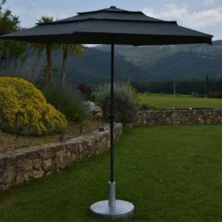 Parasol Droit 3 M Aluminium Toile Avec Aération – Canopy Gris