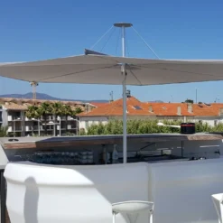Parasol Rond En Aluminium 300 Cm - Infina Toile Solidum -Jardelix Soldes Magasin parasol infina rond 300cm umbrosa 2