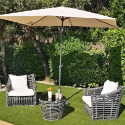 Parasol Rectangulaire Inclinable En Aluminium Et Polyester Tilt 2 X 3 M -Jardelix Soldes Magasin parasol rectangulaire inclinable aluminium polyester tilt ecru