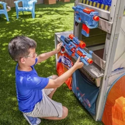 KidKraft Aire De Jeux En Bois Nerf Scout Defense Post -Jardelix Soldes Magasin parc de jeux exterieure bois