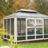 Pergola Fermée En Aluminium 4 X 3 M Avec Toiture Acier - Bolata 2 Pergola Fermée En Aluminium 4 X 3 M Avec Toiture Acier - Bolata -Jardelix Soldes Magasin pavillon ferme aluminium bolata sojag