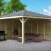 Solid Pavillon De Jardin En Bois D’épicéa Traité Autoclave - Kiosk 14,75 M²