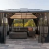 Pavillon De Jardin En Aluminium Avec Moustiquaire - Savino -Jardelix Soldes Magasin pavillon jardin pergola tonelle