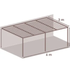 Pergola Bioclimatique Adossée En Aluminium 3 X 6 M - Seattle -Jardelix Soldes Magasin peprgola aluminium adossee seattle