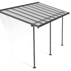 Pergola Adossée En Aluminium Et Polycarbonate 224 Cm – Sierra -Jardelix Soldes Magasin pergola adossee aluminium polycarbonate sierra 2x5 canopia palram