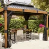 Pergola Autoportée En Aluminium Effet Bois 10 M² – Fontana -Jardelix Soldes Magasin pergola alu effet bois 10m2 fontana sojag