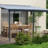 Pergola Adossée En Aluminium Et Polycarbonate 13 M2 – Louis -Jardelix Soldes Magasin pergola alu polycarbonate forest style louis