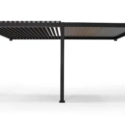 Pergola Bioclimatique Adossée En Aluminium Anthracite 15,9 M² - Ombréa -Jardelix Soldes Magasin pergola aluminium bioclimatique adossee ombrea 712645