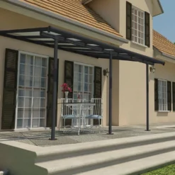 Pergola Adossée En Aluminium Et Polycarbonate 295 Cm – Sierra -Jardelix Soldes Magasin pergola aluminium polycarbonate sierra 3x4 canopia palram