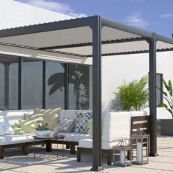 Pergola Bioclimatique Adossée En Aluminium 3 X 4 M - Savannah