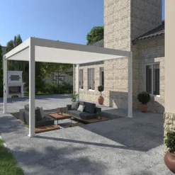 Pergola Bioclimatique Ombréa En Aluminium 4 X 4 M Autoportée - Blanche -Jardelix Soldes Magasin pergola bioclimatique 4x4m aluminium ombrea 15 728547