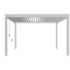 Pergola Bioclimatique Ombréa En Aluminium 4 X 4 M Autoportée - Blanche -Jardelix Soldes Magasin pergola bioclimatique 4x4m carree ombrea 15 728547