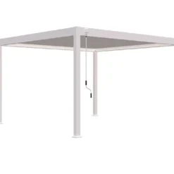 Pergola Bioclimatique Ombréa En Aluminium 4 X 4 M Autoportée - Blanche -Jardelix Soldes Magasin pergola bioclimatique 4x4m manuvelle ombrea 15 728547