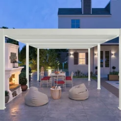 Pergola Bioclimatique Ombréa En Aluminium 4 X 6 M Autoportée - Blanche -Jardelix Soldes Magasin pergola bioclimatique 4x6 autoportee ombrea 15 728868